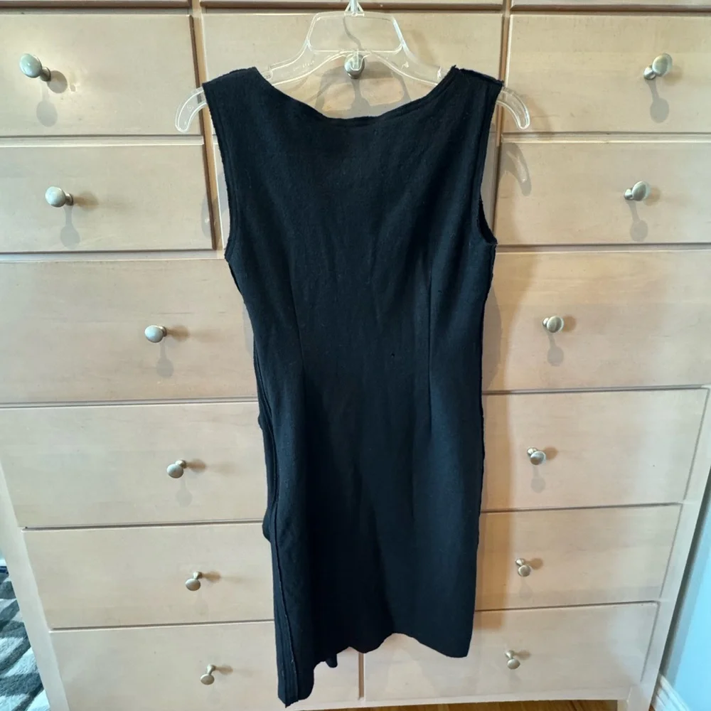 Tory Burch Asymmetrical Ruffled Black Sheath Dress. Size XS.